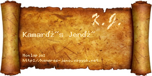 Kamarás Jenő névjegykártya